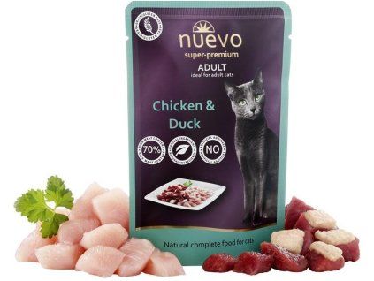 NUEVO cat Adult Chicken & Duck 85 g kapsičky