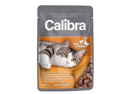 Calibra KAPSIČKA Premium cat Adult Kačka & kura v omáčke 100 g