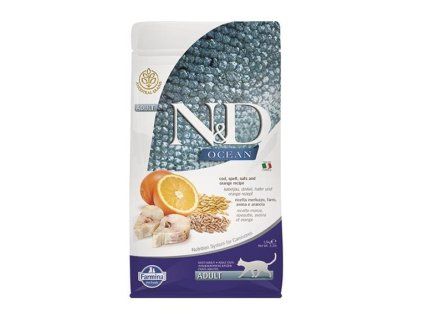 Farmina N&D cat OCEAN (AG) adult, codfish, spelt, oats & orange 1,5 kg