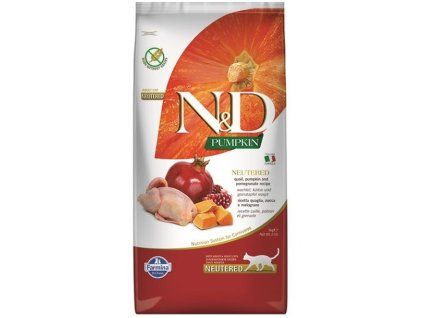 Farmina N&D cat PUMPKIN (GF) adult, neutered, quail & pomegranate 5 kg