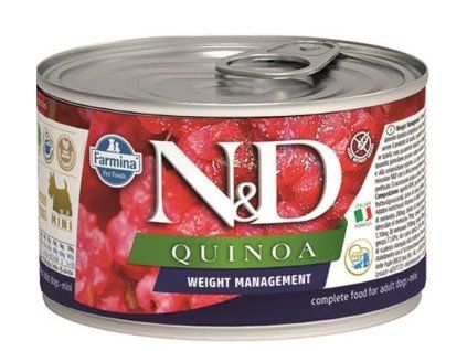 Farmina N&D dog QUINOA Weight management konzerva 140 g