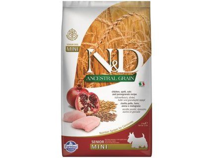 Farmina N&D dog AG Senior mini chicken,spelt,oats&pomegranate 2,5 kg