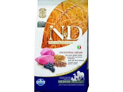 Farmina N&D dog AG adult medium & maxi, lamb, spelt, oats & blueberry 2,5 kg