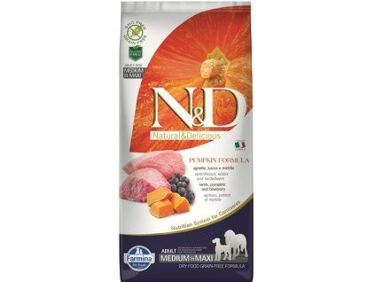 Farmina N&D dog PUMPKIN (GF) adult medium & maxi, lamb & blueberry 2,5 kg