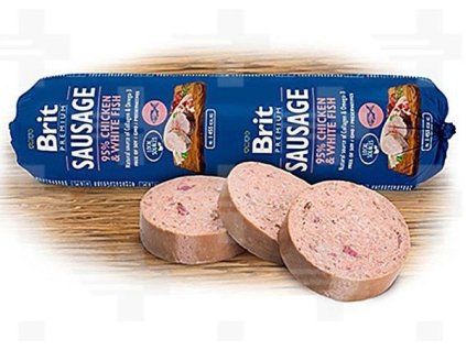 Saláma BRIT dog Chicken & White Fish 800 g