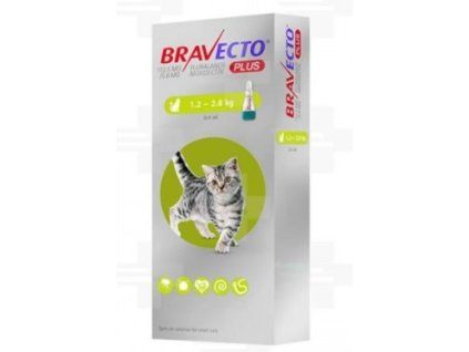 Bravecto Cat Plus S 112,5 mg / 5,6 mg spot-on roztok pre malé mačky ( 1,2-2,8 kg )